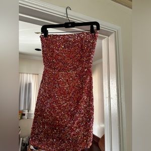 Retrofete pink sparkle mini dress